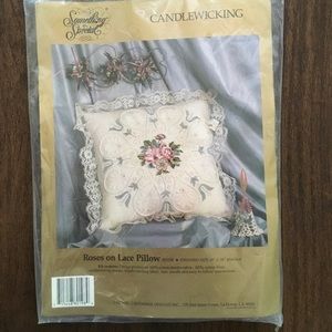 SOMETHING SPECIAL Roses on Lace Pillow Kit NEW